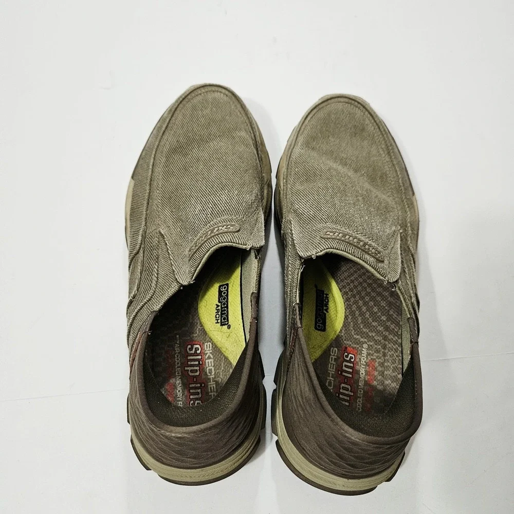 SKECHERS‎ Men's Casual Canvas Slip-Ins, Goodyear® Sole Size 12 Brown